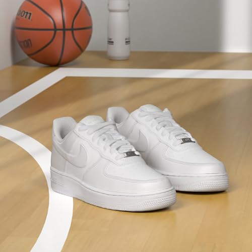 Nike 1 Women's Flat Shoes, White Metallic Logo, 8