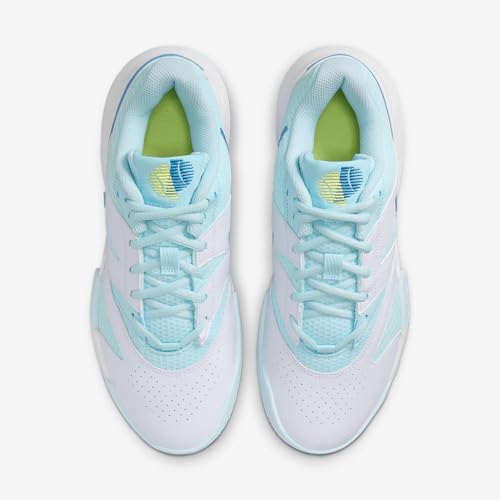 NikeCourt Lite 4 Women's Tennis Shoes (FD6575-400, Glacier Blue/White/Light Lemon Twist/Star Blue) Size 9