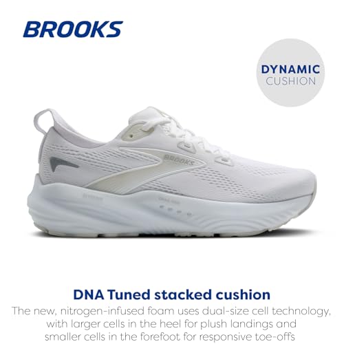 Brooks Women’s Glycerin 22 Neutral Running Shoe - White/White/Grey - 8.5 Medium