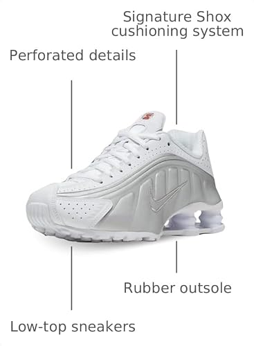 Nike Women's Shox R4 Trainers, Multicoloured White Metallic Silver Max Orange 000, 39 EU