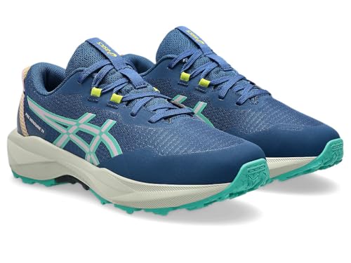 ASICS Kid's PRE Venture 11 Grade School Running Shoes, 4, Twilight Blue/Aurora Green