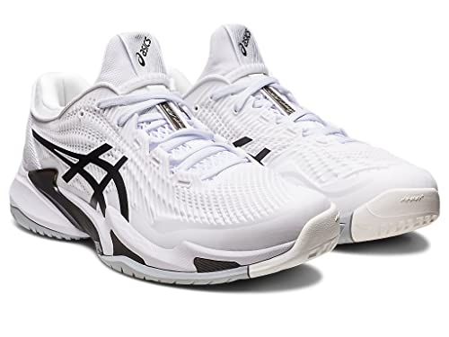 ASICS Men's Court FlyteFoam 3 Tennis Shoes, 14, White/Black