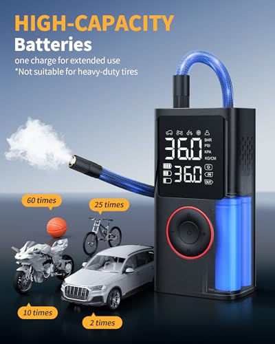 Powools Tire Inflator Portable Air Compressor, Cordless, Standard Capacity