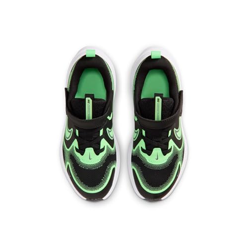 Nike Little Kids' Cosmic Runner Shoes, Black/Cool Grey-Illusion Green, 2.5Y