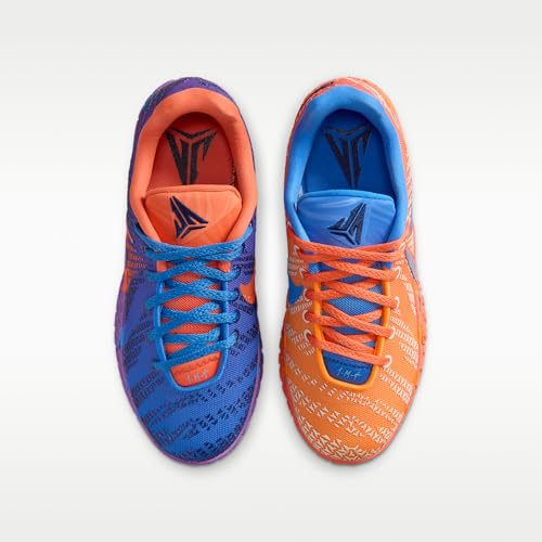 Nike Ja 3 Big Kids' Basketball Shoes (Blue Crystal/Turf Orange/Midnight Navy/Metallic Silver) Size 3.5