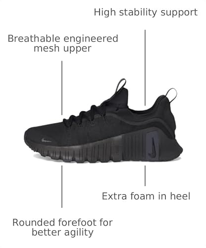 Nike Women's Free Metcon 6 Black/Anthracite 7.5 Medium