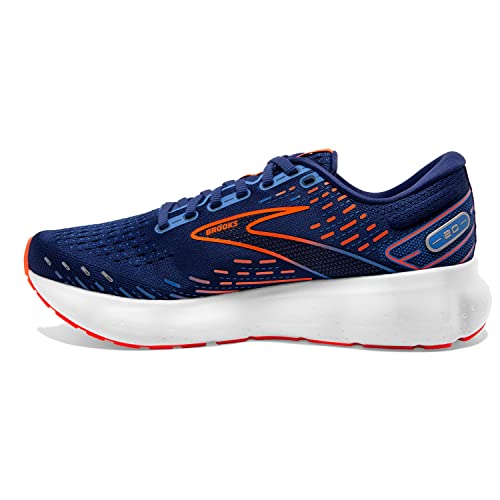 Brooks Men's Glycerin 20 Neutral Running Shoe - Blue Depths/Palace Blue/Orange - 10 Medium