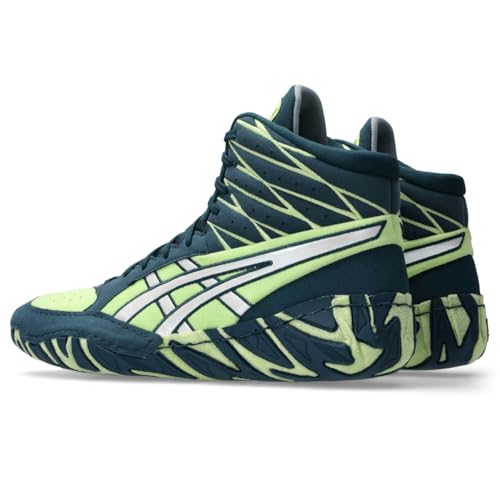 ASICS Men's Aggressor 6 Wrestling Shoes, 8, Tranquil Teal/Lime Green