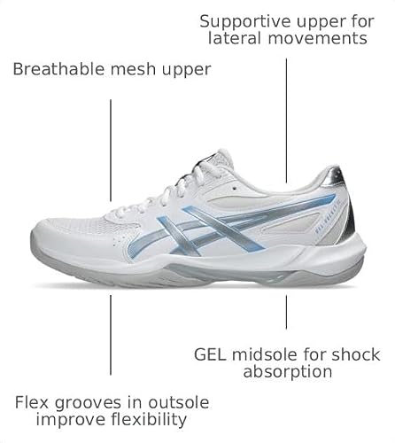 ASICS Men's Gel-Rocket 12 Volleyball Shoes, 9, White/Cloud Grey