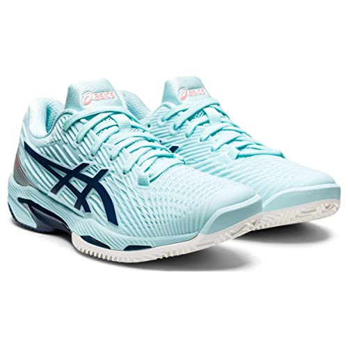 ASICS Solution Speed FF 2 Clay Tennis Shoes for Women - PU-Applied Upper - Supreme Bounce Clear Blue/Light Indigo 9 B - Medium