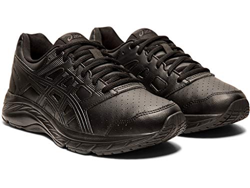 ASICS Women's Gel-Contend 5 SL Walking Shoes, 6.5, Black/Graphite Grey