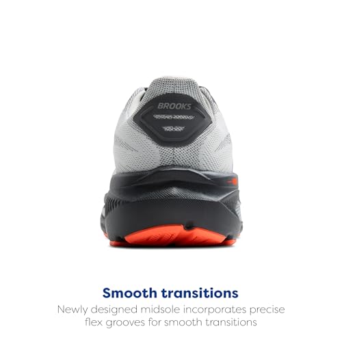 Brooks Men’s Ghost 17 Neutral Running Shoe - Oyster Mushroom/Orange/Ebony - 11.5 Medium