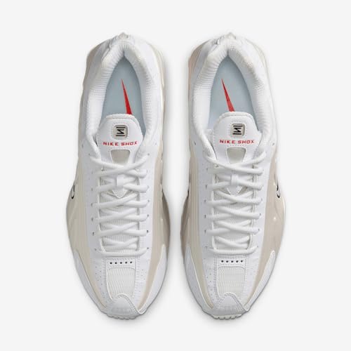 Nike Shox R4 Women's Shoes (AR3565-103, White/Phantom/Picante Red/White) Size 6.5