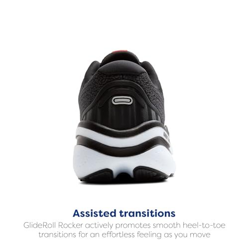 Brooks Men’s Ghost Max 2 Neutral Running & Walking Shoe - Black/White/Fiery Red - 8 Medium