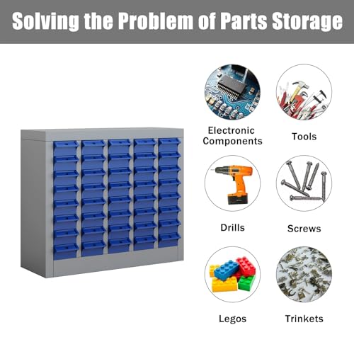 Reykilor 40 Drawers Parts Cabinet Bolt and Nut Tool Storage Cabinet Part, Drawer Plastic Tool Organizer with ABS Material for Hardware Storage, Hardware Organizer