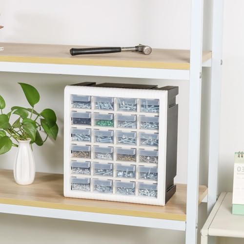 Gonice Craft Cabinet Organizer, 24 Drawer Plastic Parts Cabinet, Tool Storage Box for Screws, Nuts and Small Parts