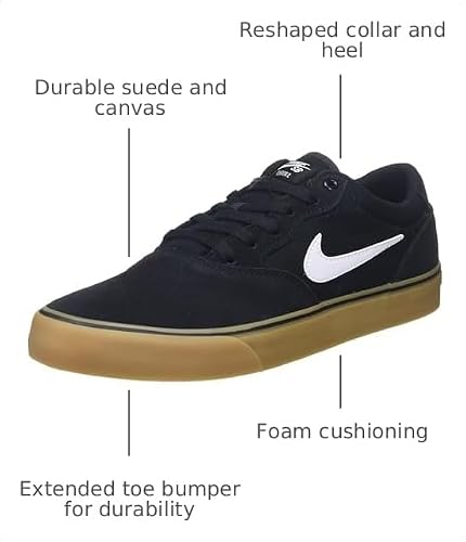 Nike SB Chron 2 Canvas Senior Trainers, Black White, 9.5 US