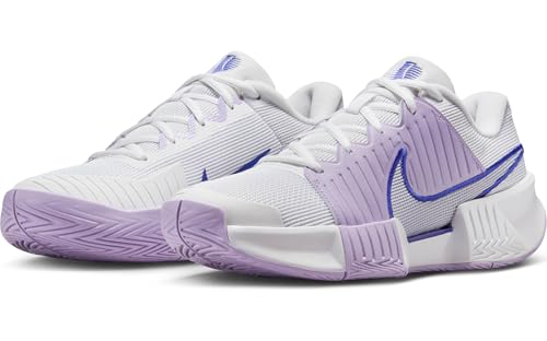 Nike GP Challenge Pro Women's Hard Court Tennis Shoes (FB3146-101, White/Hydrangeas/Deep Night/Amethyst Tint) Size 6.5