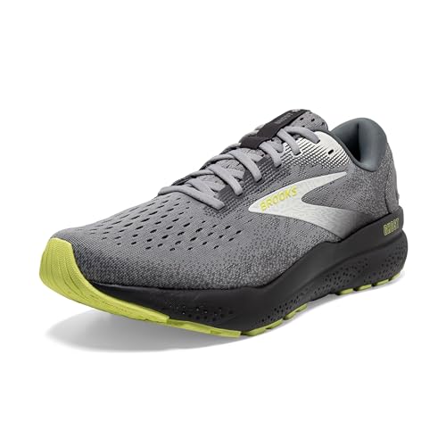 Brooks Men’s Ghost 16 Neutral Running Shoe - Primer/Grey/Lime - 10.5 Medium