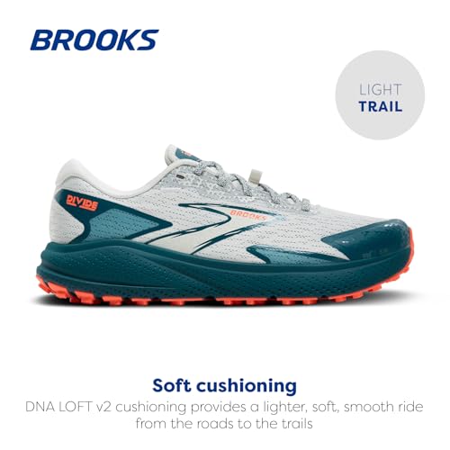 Brooks Women’s Divide 5 Trail Running Shoe - Bit of Blue/Legion Blue/Flame - 6 Medium
