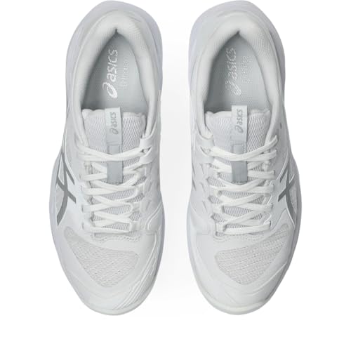 ASICS Women's Solution Speed FF 4 Clay Tennis Shoes, 8, White/Pure Silver