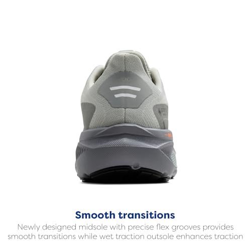 Brooks Men’s Ghost 17 GTX Waterproof Supportive Running & Walking Shoe - Smoke/Primer Grey/Orange - 8 Medium