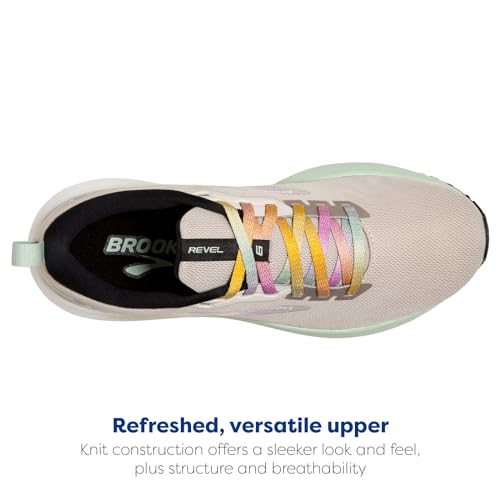 Brooks Men’s Revel 6 Neutral Running Shoe - White/Silver Lining/Black - 10 Medium