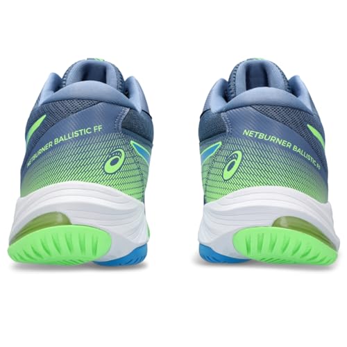 ASICS Men's Netburner Ballistic FlyteFoam Mid Top 3 Volleyball Shoe, 8, Denim Blue/Waterscape