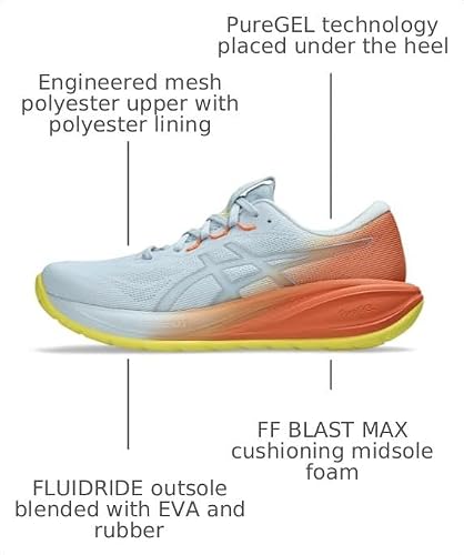 ASICS Men's Gel-Cumulus 28 Running Shoes, 10.5, Sky/Sun Peach