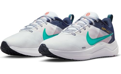 Nike Downshifter 12 Womens Shoes, White/Obsidian/Picante Red/Clear Jade, Size 9.5