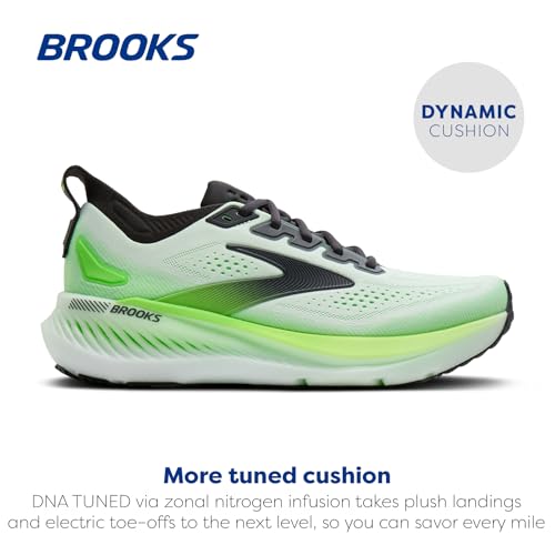 Brooks Men’s Glycerin GTS 23 Supportive Running Shoe - White/Phantom/Green Gecko - 11 Medium