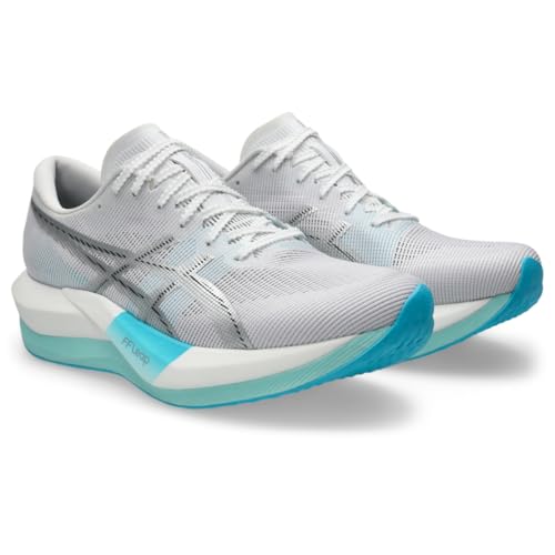 ASICS Unisex Magic Speed 5 Running Shoes, 9M / 10.5W, White/Pure Silver