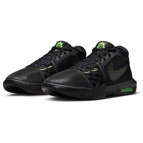 Nike Men's Basketball Shoes, Black White Volt, 9.5 US