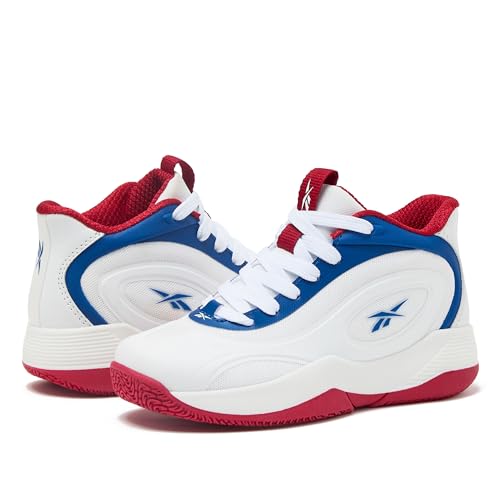 Reebok Open Gym Kids Basketball Shoes for Boys and Girls Sneakers Size Big and Little Kid 11 to 7, White/Blue/Red, 1