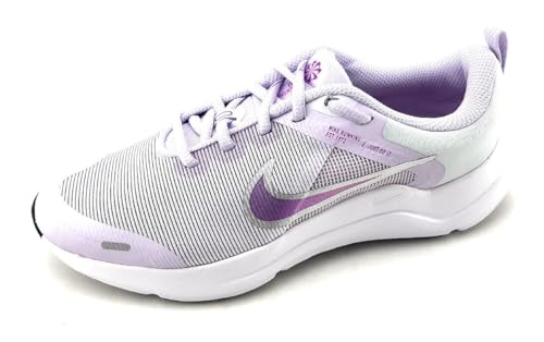 Nike Downshifter 12 NN GS Girls Shoes Size 4.5, Color: Violet Frost/Metallic Silver