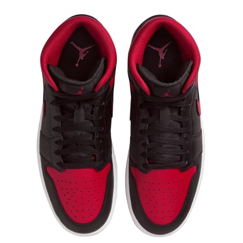 Air Jordan 1 Mid Men's Shoes (DQ8426-067, Black/Summit White/Varsity Red) Size 9.5