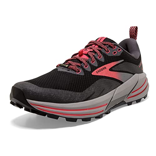 Brooks Women’s Cascadia 16 GTX Waterproof Trail Running Shoe - Black/Blackened Pearl/Coral - 7.5 Medium