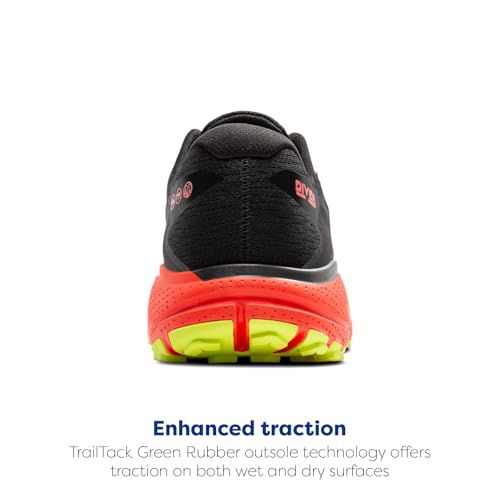 Brooks Men’s Divide 5 Trail Running Shoe - Black/Cherry/Lime - 10.5 Medium