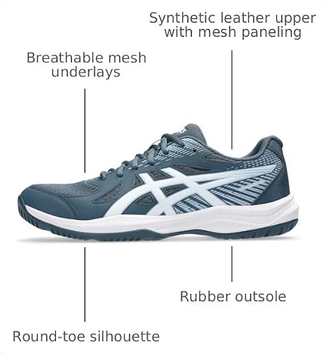 ASICS Men's Upcourt 6 Volleyball Shoes, 9.5, RAW Indigo/White