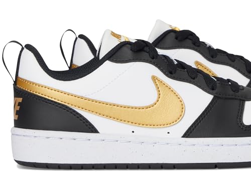 Nike Unisex Kids Court Borough Low Recraft (Big Kid) Black/Metallic Gold/Black/White 4.5 Big Kid Medium