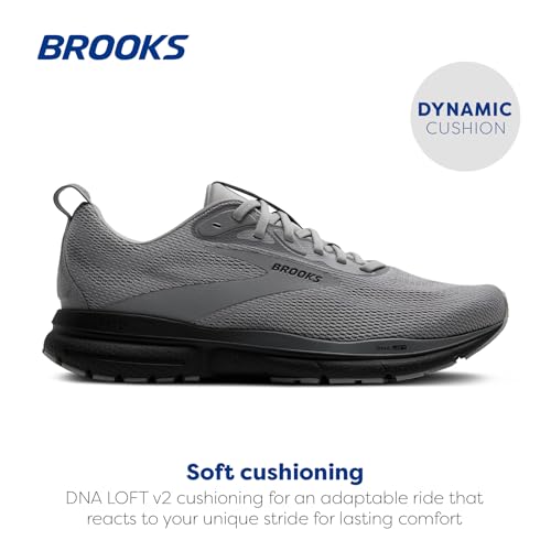 Brooks Men’s Trace 4 Neutral Running Shoe - Grey/Black/Ebony - 11.5 Medium