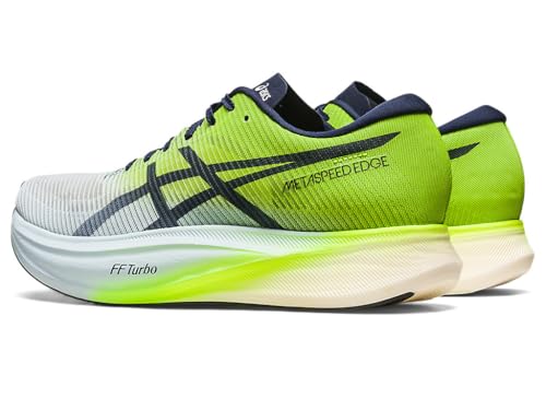 ASICS Unisex METASPEED Edge+ Running Shoes, 10M / 11.5W, Sky/Hazard Green