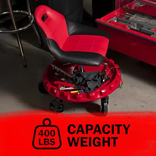 Traxion 2-700 ProGear Mobile Rolling Gear Seat W/Equipment Tray and Five All-Terrain 5" Casters