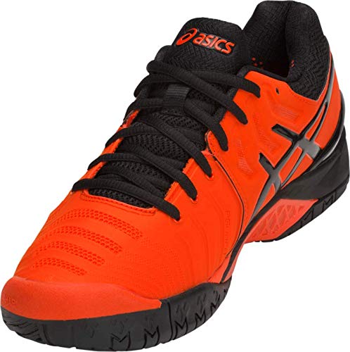 ASICS Gel-Resolution 7 Men's Tennis Shoe, Cherry Tomato/Black, 7 D US