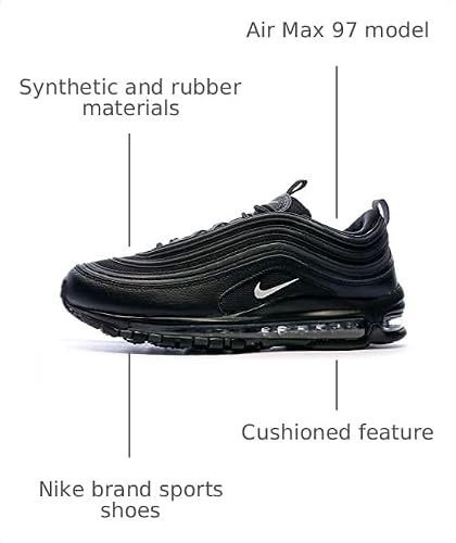 Nike Men's Air Max 97 Black/White-Anthracite, Black/White/Anthracite, 10