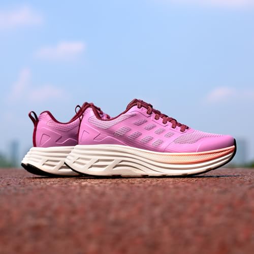 NORTIV 8 Women's Walking Shoes Cushion Running Tennis Shoes ActiveFloat Non-Slip Comfortable Breathable Workout Gym Sports Athletic Fashion Sneakers,Size 8.5,Purple,SNWS245W