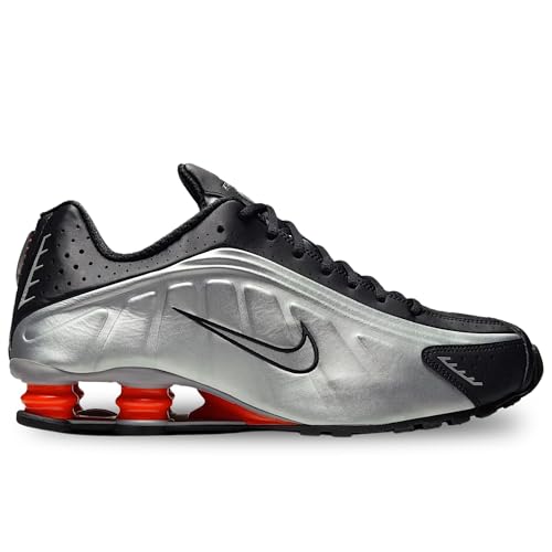 Nike Shox R4 Men's Shoes (HQ1988-002, Metallic Silver/Black/Picante Red/Metallic Silver) Size 11