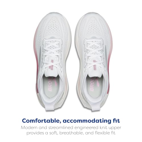 Brooks Women’s Glycerin GTS 23 Supportive Running Shoe - White/Harbor Mist/Metallic - 10.5 Medium