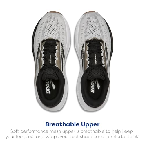 Brooks Men’s Anthem 8 Neutral Running Shoe - White/Black/Tan - 7 Medium