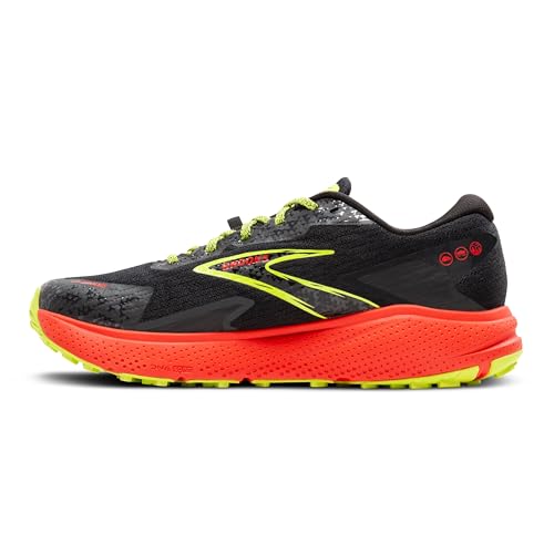 Brooks Men’s Divide 5 GTX Waterproof Trail Running Shoe - Black/Cherry/Lime - 14 Medium